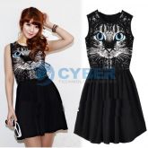 Vestido com estampa Olhos de Gatos